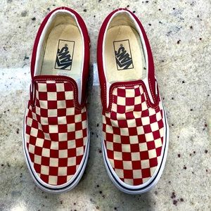 Red/Off White slip on shoes